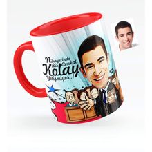 Kişiye Özel Bay Avukat Karikatürlü Kırmızı 2 Kupa Bardak