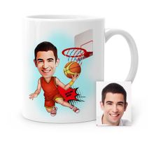 Kişiye Özel Bay Basketbolcu Karikatür Beyaz 1 Kupa Bardak
