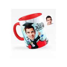 Kişiye Özel Bay Mezun Karikatürlü Kırmızı 1 Kupa Bardak
