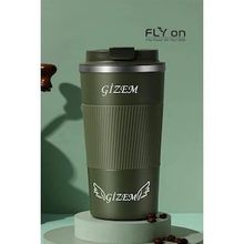 Kişiye Özel Çift Katmanlı Paslanmaz Çelik 500 Ml Kupa Araç Kahve Çay Termos Bardak -1549