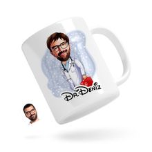 Kişiye Özel Erkek Acil Tıp Teknisyeni Karikatürlü Beyaz Kupa Bardak