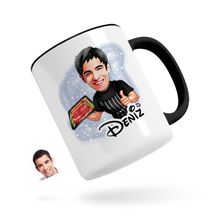 Kişiye Özel Erkek Kasap Karikatürlü Siyah Kupa