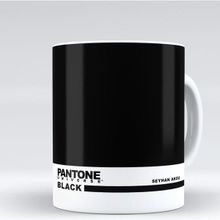 Kişiye Özel İsimli Pantone Black Beyaz Kupa Bardak