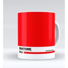 Kişiye Özel İsimli Pantone Red Beyaz Kupa Bardak