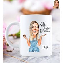 Kişiye Özel Kadın Kahve Çikolatasız Olmaz Karikatürlü Beyaz Kupa Bardak