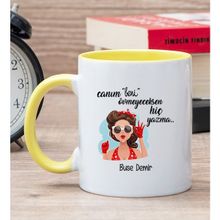 Kişiye Özel Övmeyeceksen Hiç Yazma Sarı Kupa