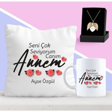 Kişiye Özel Seni Çok Seviyorum Annem Tasarımlı Kupa