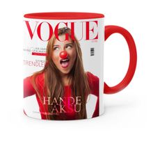 Kişiye Özel Vogue Dergi Kapağı Kırmızı 1 Kupa Bardak