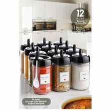 Kitchen Life 12'li 300 ml Kapağı Kendinden Kaşıklı Baharatlık Seti