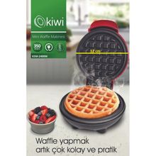 Kiwi Ksm-2400W Kırmızı Yapışmaz Plakalı Mini Waffle Makinesi