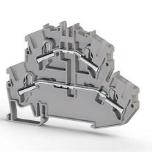 Klemsan 307579 4 mm Gri 1 Giriş 1 Çıkış İki Katlı Klemens