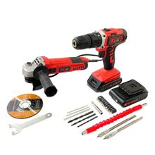 Klpro KLEco KETM1875 18V/1.5 Ah Çift Akülü Darbeli Matkap + 750W 23 Parça Aksesuarlı Avuç Taşlama
