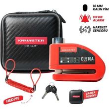 Kn Master DL510A 10 Mm. Alarmlı Disk Kilidi + Hatırlatma Kablosu - Renkli