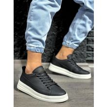 Knack 010 Siyah Beyaz Tabanlı Sneakers Erkek Ayakkabı