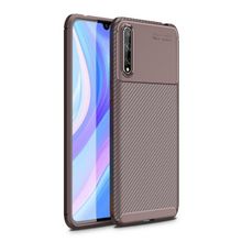 KNY Huawei P Smart Karbon Desenli Lux Negro Silikon Kahverengi Kılıf