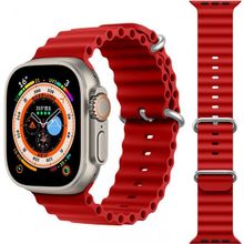 KNY KRD-75 Apple Watch Ultra Kırmızı 49 mm İçin Renkli Silikon Kayış