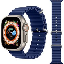 KNY KRD-75 Apple Watch Ultra Lacivert 49 mm İçin Renkli Silikon Kayış