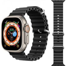 KNY KRD-75 Apple Watch Ultra Siyah 49 mm İçin Renkli Silikon Kayış