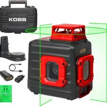 Kobb KBL33G 40 mt Profesyonel Li-Ion Şarjlı 2x90-360 Derece Otomatik Hizalamalı Yeşil Çapraz Çizgi Lazer Distomat