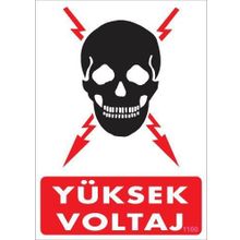 KOD:1100 Yüksek Voltaj 25x35 Uyarı Levhası