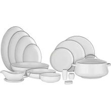 Koleksiyon 101 Hanedan Parça 2 mm Shiny Platin Yemek Takımı