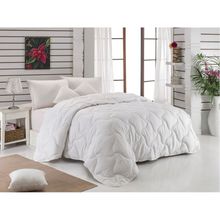 Komfort Home 155x215 cm Tek Kişilik Çizgili Pamuk Saten Yorgan