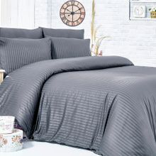 Komfort Home Antrasit 2 Adet Çizgili Pamuk Saten Yastık Kılıfı