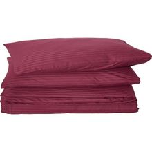 Komfort Home Battal Boy Çizgili Pamuk Saten Bordo Nevresim Takımı