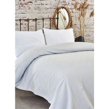 Komfort Home Çift Kişilik Dama Desen %100 Pamuk Açık Gri Pike