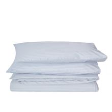 Komfort Home Çizgili Pamuk Saten Açık Gri Çift Kişilik Nevresim Seti