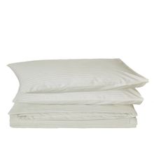 Komfort Home Çizgili Saten Pamuk Krem Çift Kişilik Nevresim Set