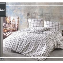 Komfort Home Ekose Ranforce Beyaz Çift Kişilik Nevresim Takımı