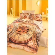 Komfort Home Mavi 3D Çift Kişilik Pamuk Saten 200 x 220 cm Nevresim Takımı