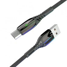 Konfulon S91 Ledli 1 mt 2.4A Siyah Micro USB Kablo
