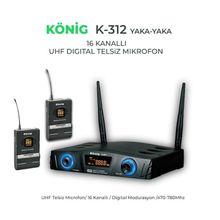 Konig K-312 Çift Yaka 16 Kanal Uhf Telsiz Mikrofon
