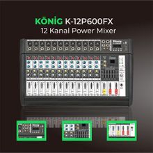 Konig K10 P-500FX 10 Ch 2x250 W Amfili Power Mikser