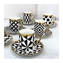 Kosova İst-181 Black Pattern 6'lı Nescafe Takımı