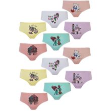 KOTA Kız Çocuk Külotu, 12'li Set, Renkli Baskılı Slip İç Çamaşırı, 7-8 Yaş