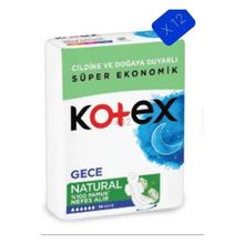 Kotex Natural Quadro Gece 12x14 Adet Hijyenik Ped