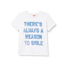 Koton 000 Erkek Bebek Beyaz Kısa Kollu Bisiklet Yaka Baskılı T-shirt