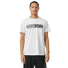 Koton 000 Erkek Beyaz Basic Spor Slogan Baskılı Bisiklet Yaka T-shirt