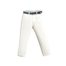 Koton 000 Erkek Çocuk Beyaz Kumaş Slim Fit Kemerli Cepli Pantolon