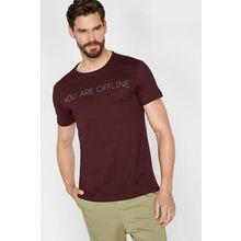 Koton 0KAM11636CK Bordo Yazili Baskili Erkek T-Shirt