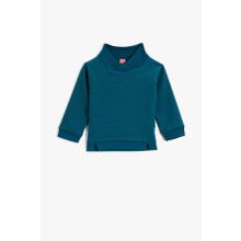 Koton 2KMB18545OK Dik Yaka Kendinden Desenli Sweatshirt
