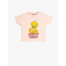 Koton 2SKG10519AK Tweety Baskılı Lisanslı Kısa Kollu Pamuklu T-shirt
