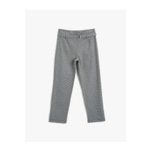 Koton 2YKG47957AW Kazayağı Desenli Kemerli Pantolon