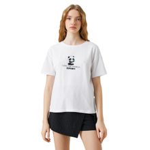 Koton 3SAL10026IK Ekru Kısa Kollu Kadın T-shirt