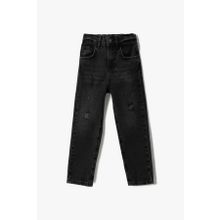 Koton 3WKG40013AD Antrasit Boyfriend Jean Kız Çocuk Elastic Bel Düz Paça Kot Pantolon