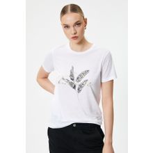 Koton 4SAK50400EK Beyaz Baskılı Kadın T-shirt
