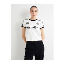 Koton 4SAL10625IK Ekru Kadın T-shirt